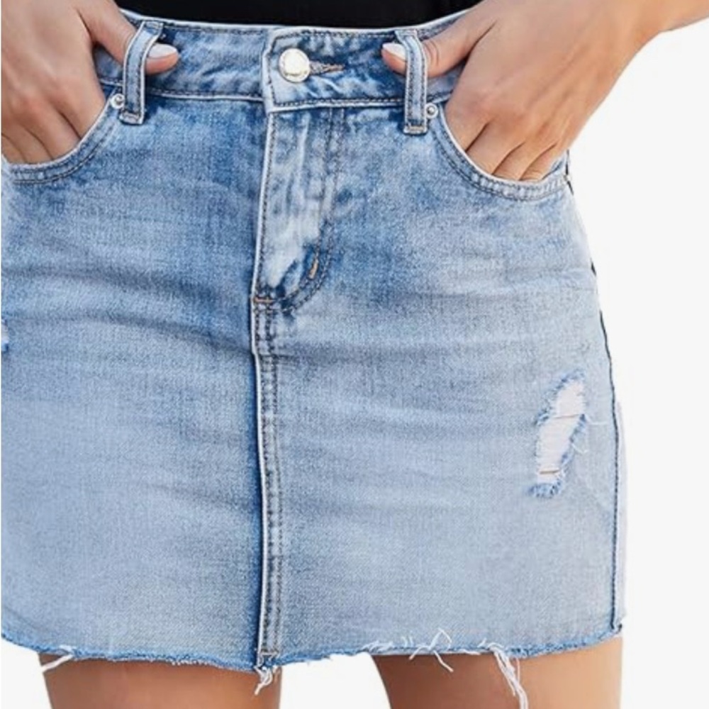 Blue Pencil Mini Skirt for Casual Night Out